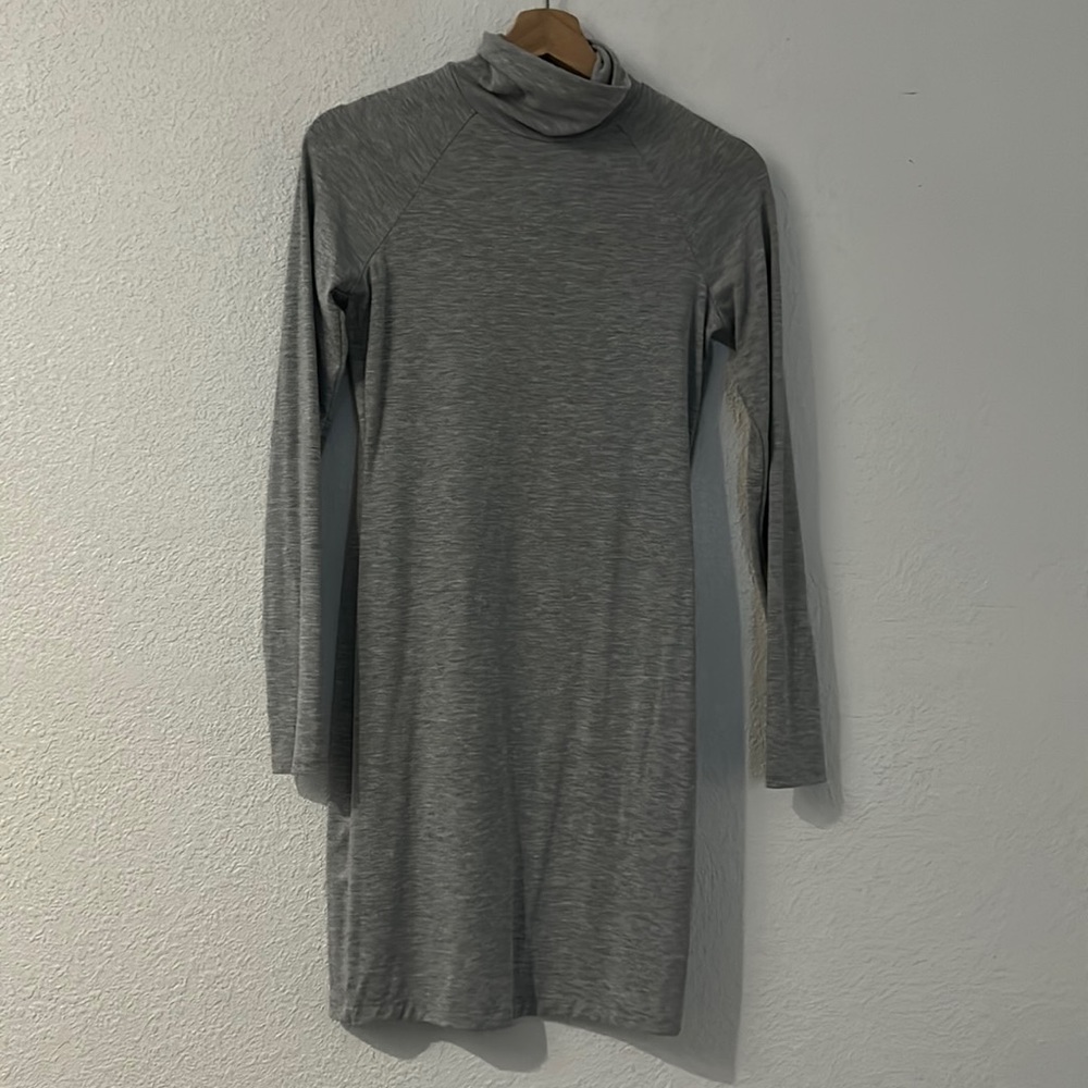 Turtle neck cotton mini dress
